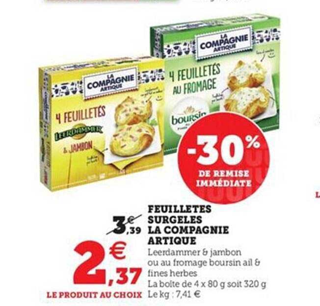 feuillètes surgelés la compagnie artique -30% de remise immédiate