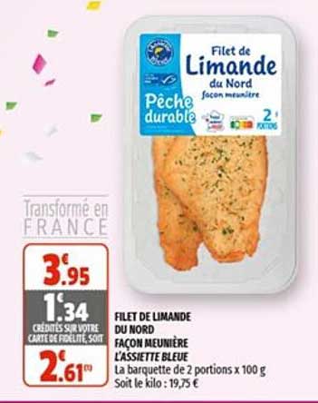 filet de limande du nord façon meunière l'assiette bleue