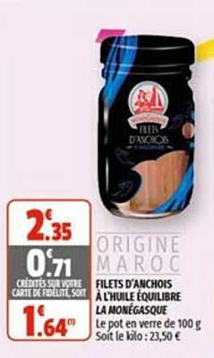 filets d'anchois à l'huile équilibre la monégasque