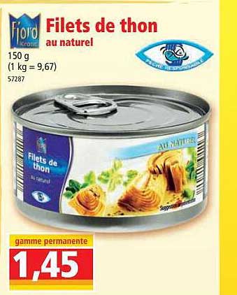 Filets De Thon Au Naturel Fjord