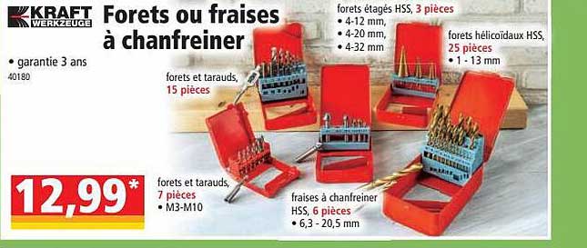 forets ou fraises à chanfreiner kraft werkzeuge
