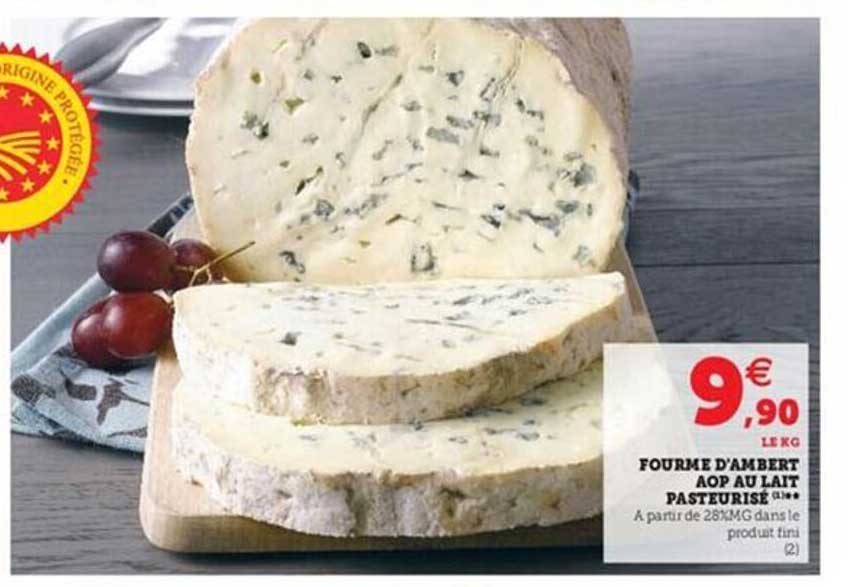 fourme d'ambert aop au lait pasteurisé