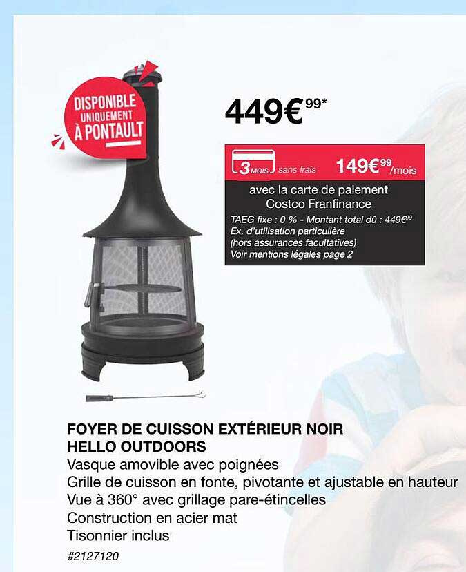 foyer de cuisson extérieur noir hello outdoors