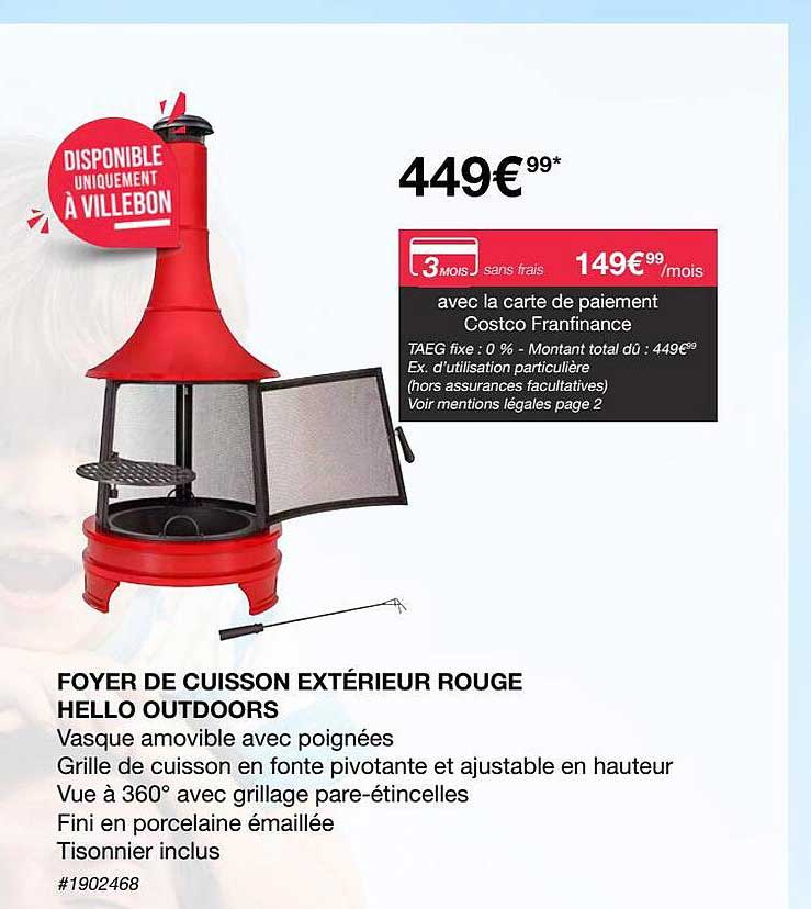 foyer de cuisson extérieur rouge hello outdoors