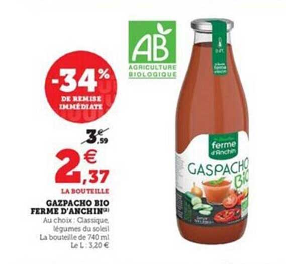 gazpacho bio ferme d'anchin