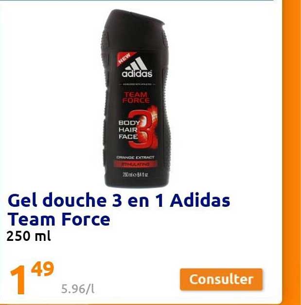 Gel Douche 3 En 1 Adidas Team Force