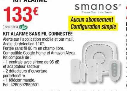 Kit Alarme Sans Fil Connectée Smanos