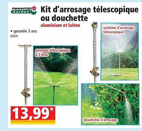 Kit D'arrosage Télescopique Ou Douchette  Powertec Garden