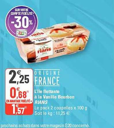l'île flottante à la vanille bourbon rians