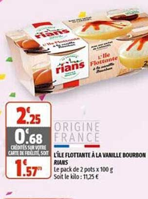 l'île flottante à la vanille bourbon rians