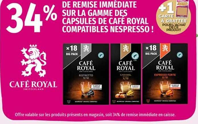 la gamme des capsules de café royal compatibles nespresso!
