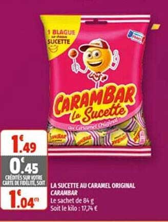 La Sucette Au Caramel Original Carambar