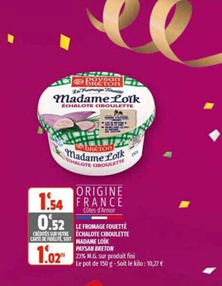 le fromage fouetté échalote ciboulette madame loïk paysan breton