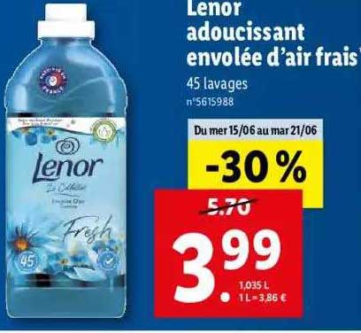 Lenor Adoucissant Envolée D'air Frais