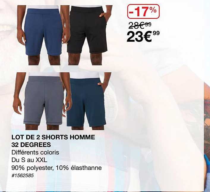 Lot De 2 Shorts Homme 32 Degrees