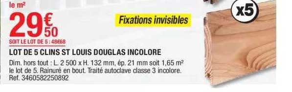 lot de 5 clins st louis douglas incolore