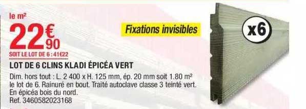 lot de 6 clins kladi épicéa vert