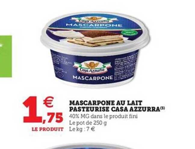 mascarpone au lait pasteurisé casa azzurra