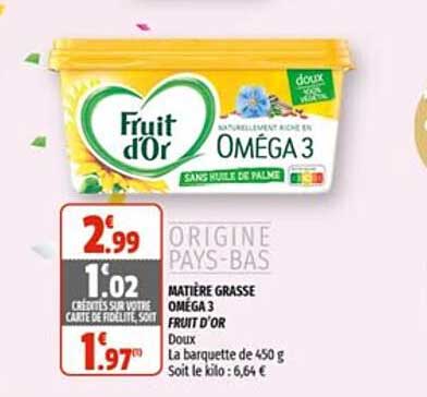 matière grasse oméga 3 fruit d'or
