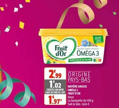 matière grasse oméga 3 fruit d'or
