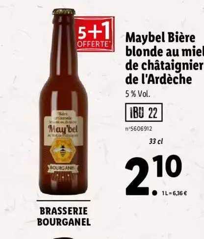 maybel bière blonde au miel de châtaignier de l'ardèche