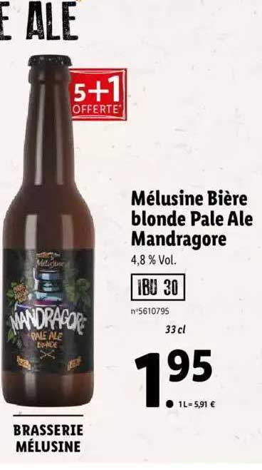 mélusine bière blonde pale ale mandragore