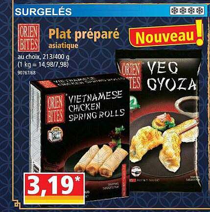 plat préparé asiatique orien bites