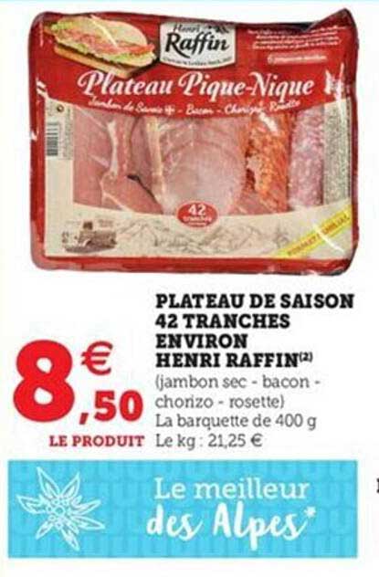 plateau de saison 42 tranches environ henri raffin