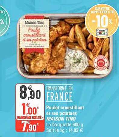 poulet croustillant et ses potatoes maison tino