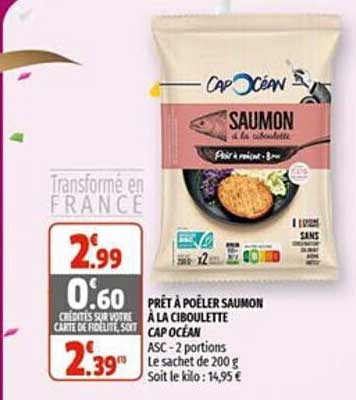 Prêt à Poêler Saumon à La Ciboulette Cap Océan