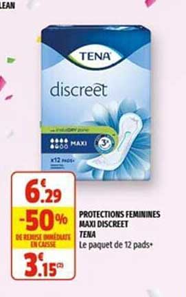 protections feminines maxi discreet tena