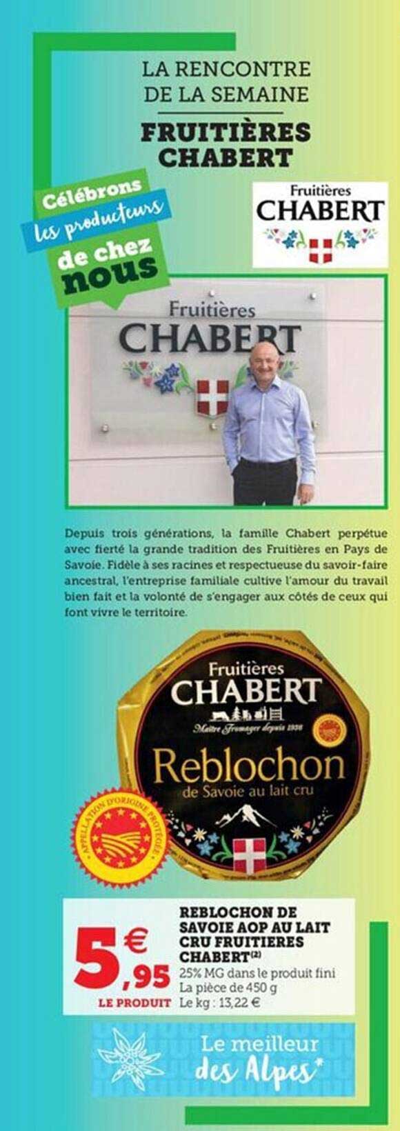 reblochon de savoie aop au lait cru fruitières chabert