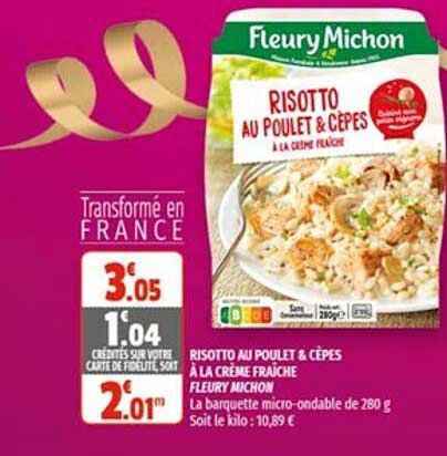 Risotto Au Poulet & Cèpes à La Crème Fraîche Fleury Michon