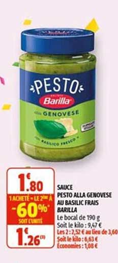 sauce pesto alla genovese au basilic frais barilla