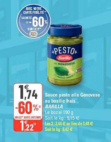 sauce pesto alla genovese au basilic frais barilla