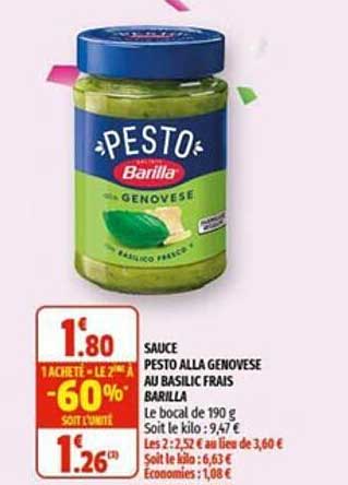 sauce pesto alla genovese au basilic frais barilla