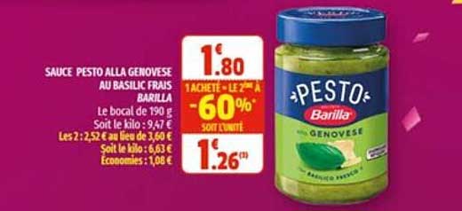 sauce pesto alla genovese au basilic frais barilla