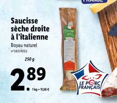 saucisse sèche droite à l'italienne