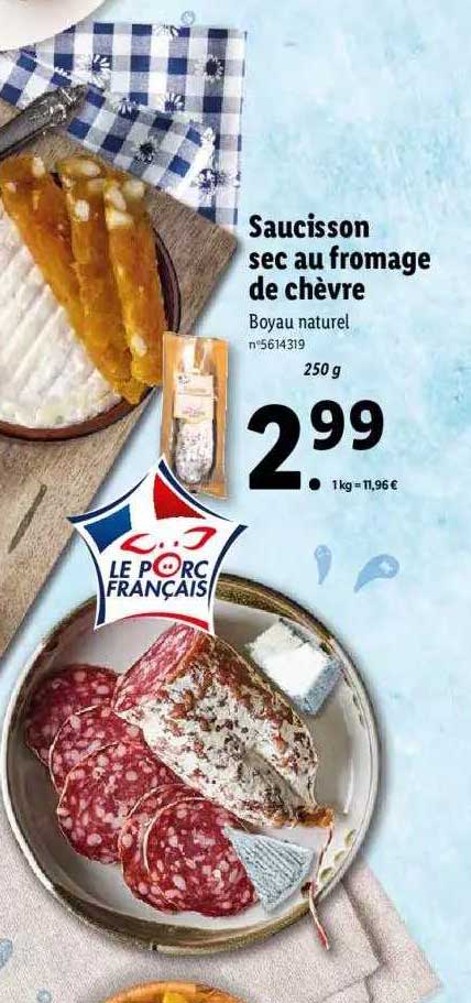 Saucisson Sec Au Fromage De Chèvre