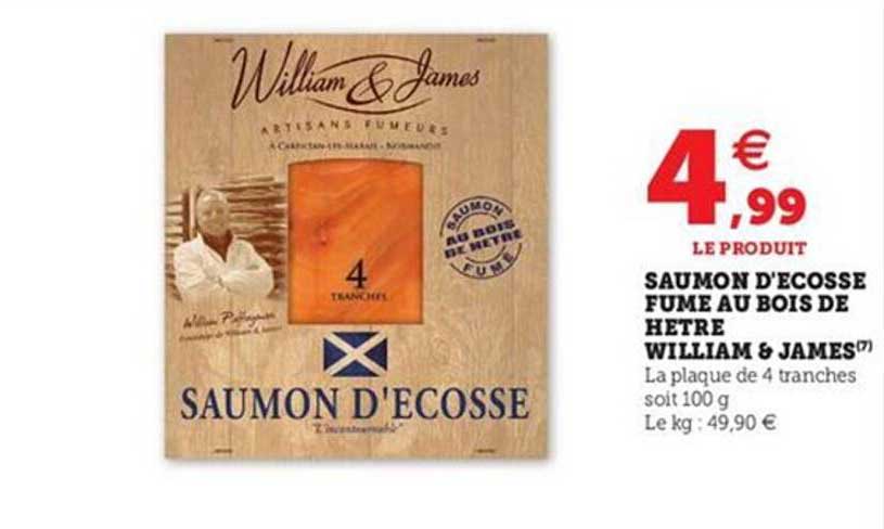 saumon d'ecosse fume au bois de hêtre william & james