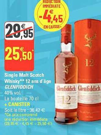 single malt scotch whisky 12 ans d'âge glenfiddich