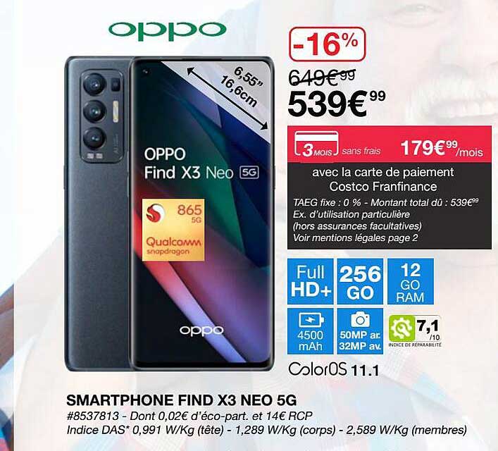 smartphone find x3 neo 5g oppo
