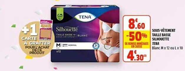 sous-vêtement taille basse silhouette tena
