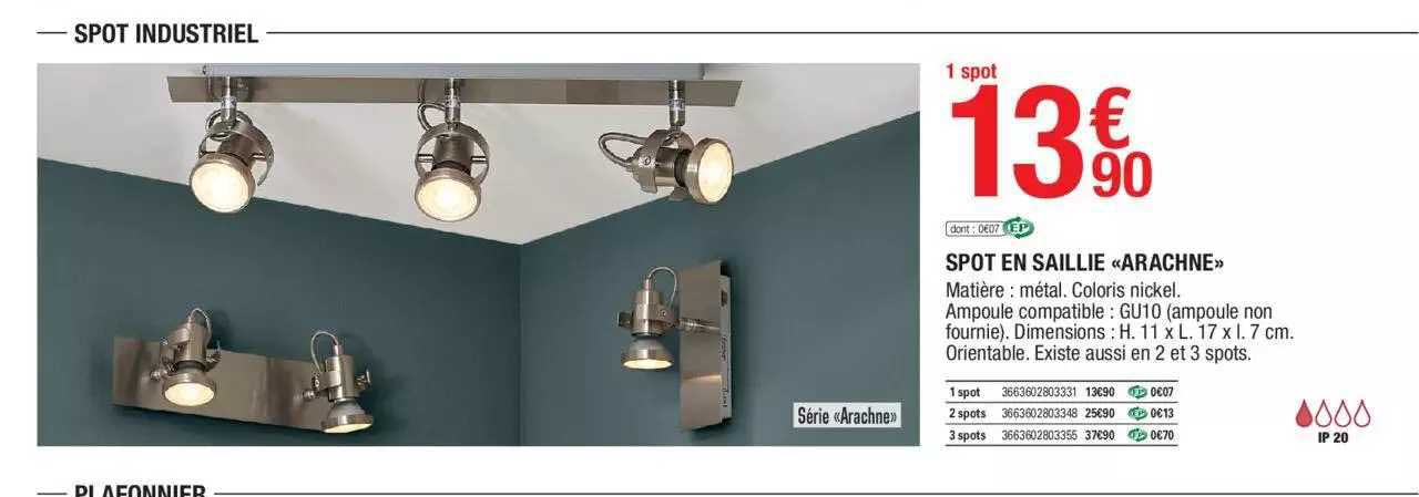 spot en saillie «arachne»