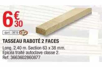 tasseau raboté 2 faces