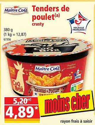 tenders de poulet crusty maître coq