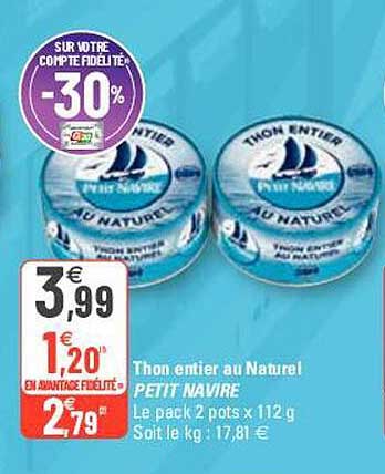 Thon Entier Au Naturel Petit Navire