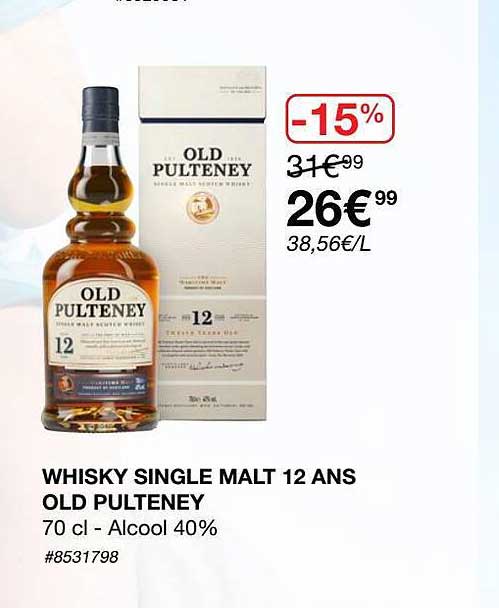 whisky single malt 12 ans old pulteney