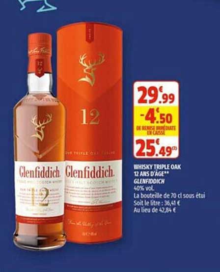 whisky triple oak 12 ans d'âge glenfiddich
