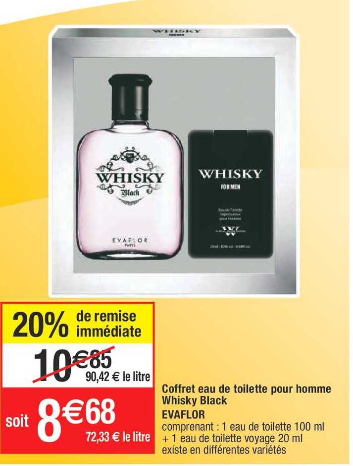 Coffret Eau De Toilette Pour Homme Whisky Black Evaflor